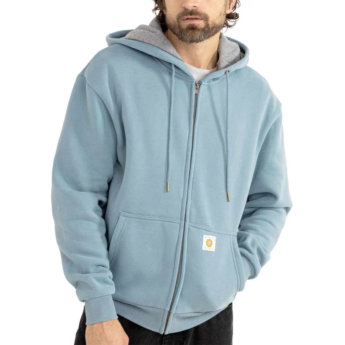 Thermal Fleece Zip Up Hoodie - Slate