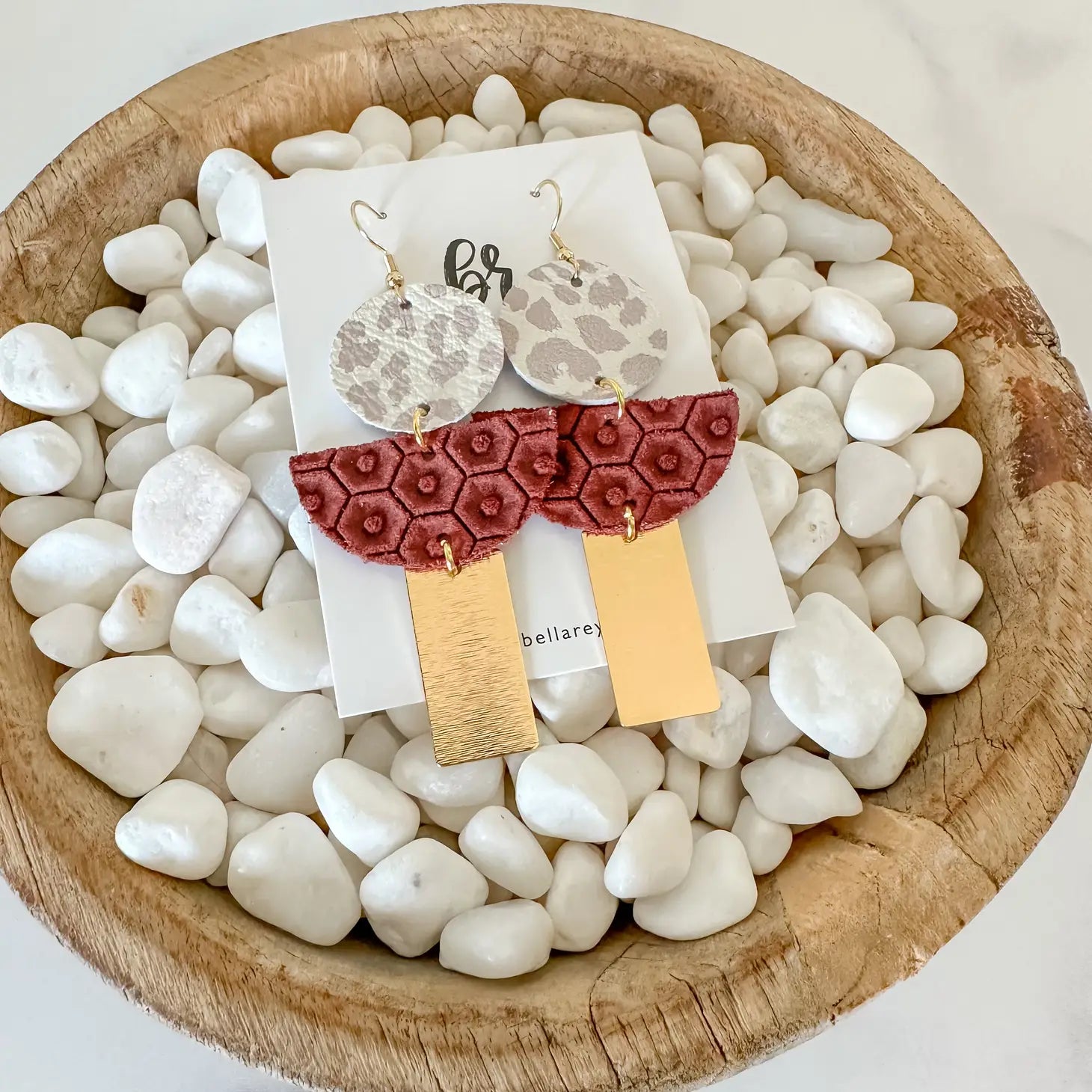 The Savannah Leather Earring - Maroon