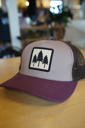 Three Tree Tri Tone Trucker- Plum
