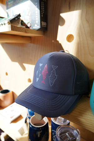 Three Fish Foam Trucker - Blue