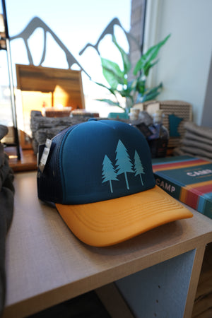 Three Tree Foam Trucker - Teal/Yellow