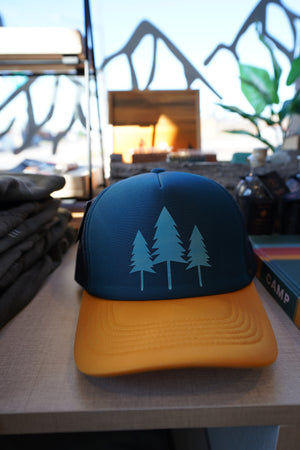 Three Tree Foam Trucker - Teal/Yellow