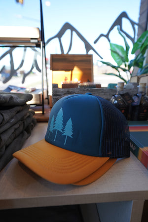 Three Tree Foam Trucker - Teal/Yellow