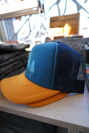 Three Tree Foam Trucker - Teal/Yellow