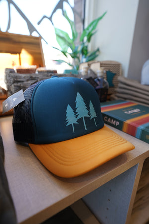 Three Tree Foam Trucker - Teal/Yellow