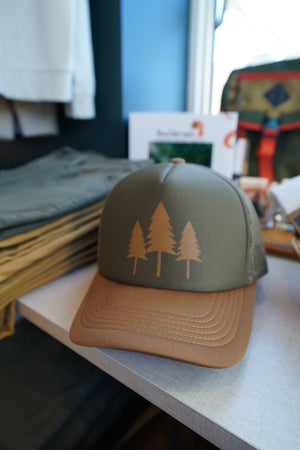 Three Tree Foam Trucker - Green/Brown