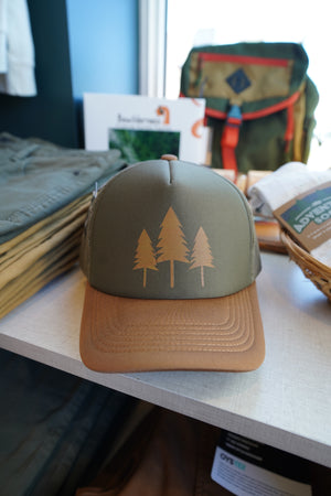 Three Tree Foam Trucker - Green/Brown