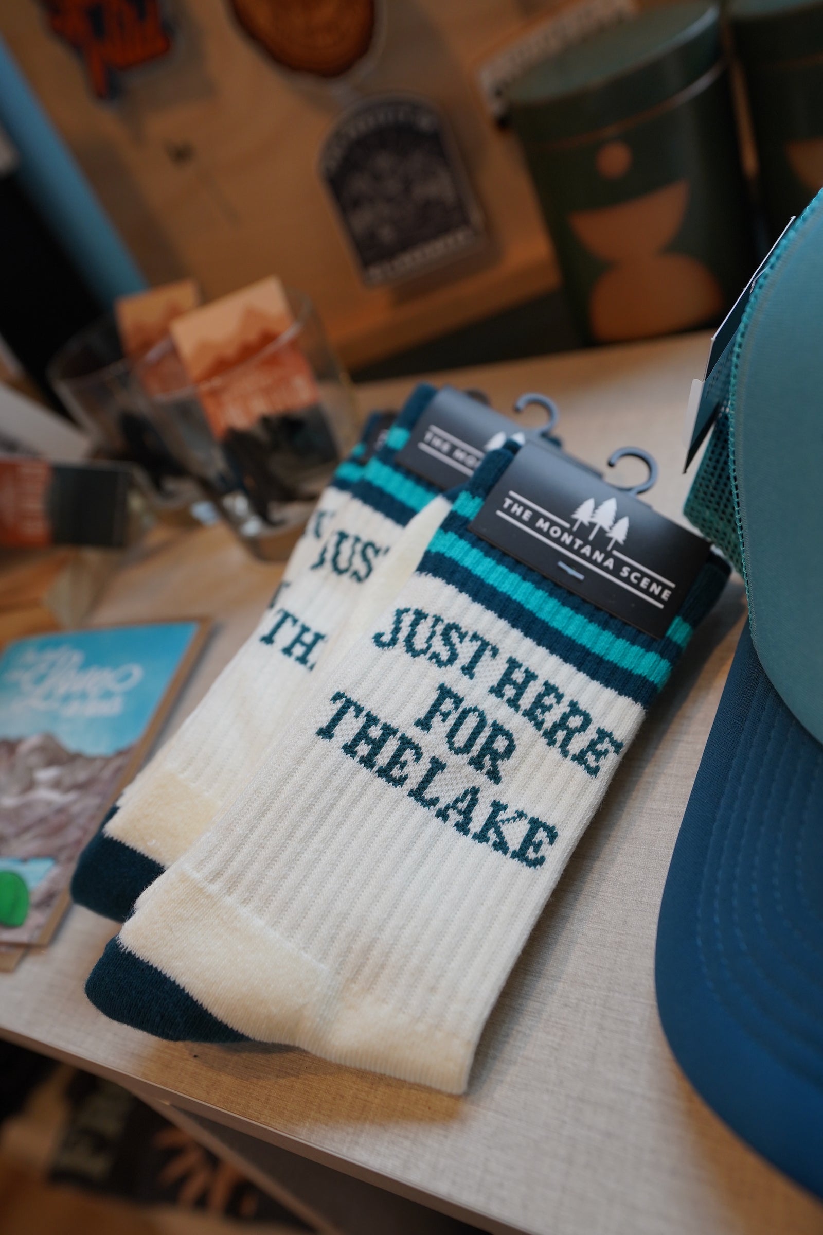 Just Here For The Lake Socks