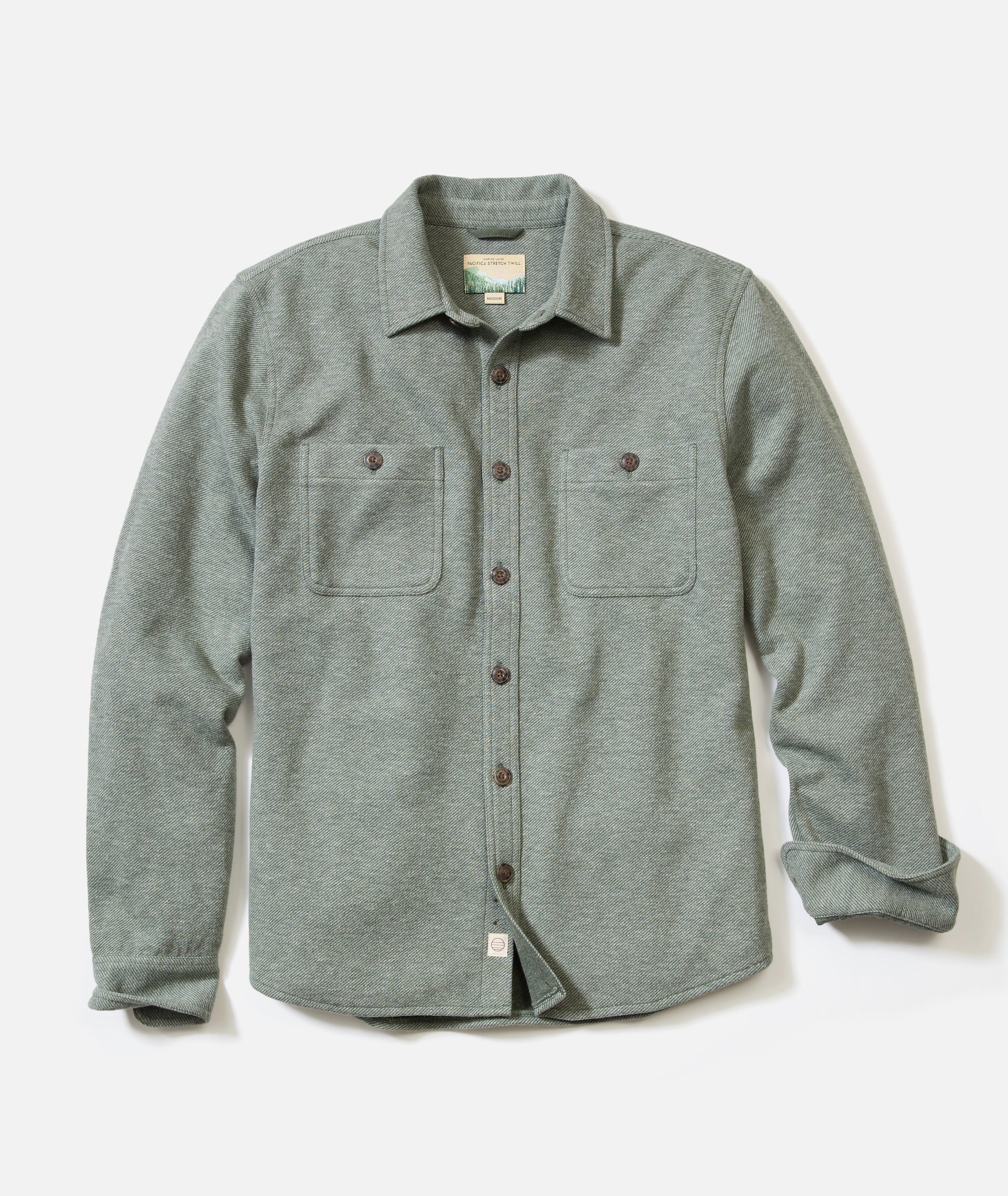 Pacifica Stretch Twill Overshirt - Olive