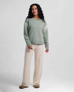 Women's Gradient Sleeve Fleece Crew - Sagebrush