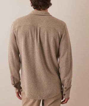 Pacifica Stretch Twill Shirt - Taupe Herringbone