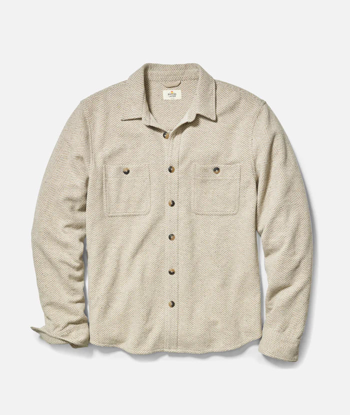 Pacifica Stretch Twill Shirt - Taupe Herringbone