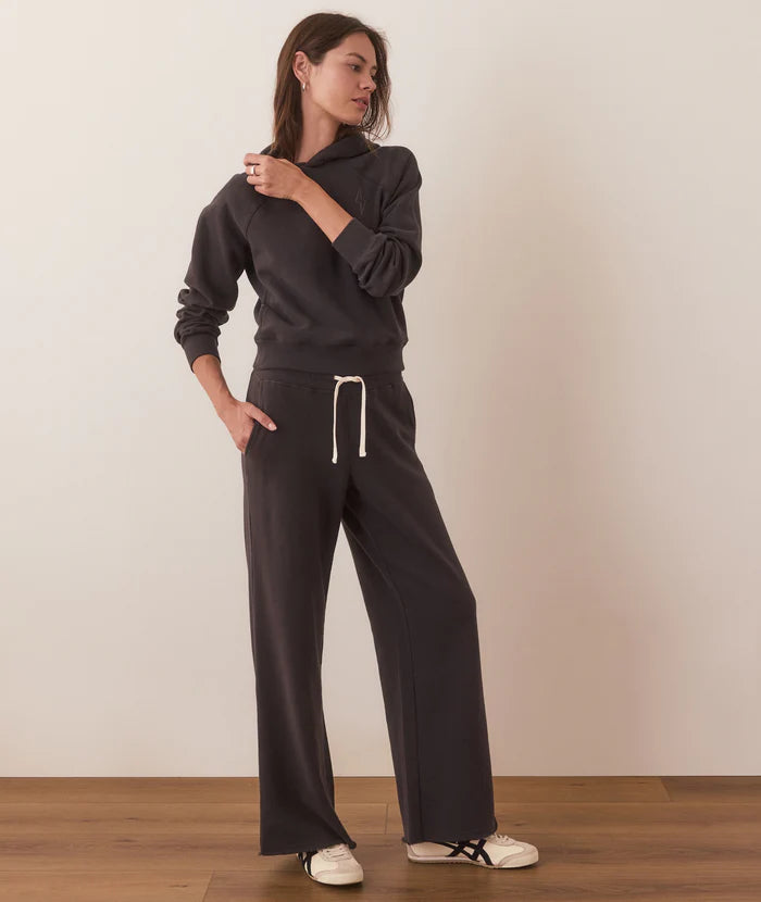 Anytime Wide Leg Sweatpants - Washed Black