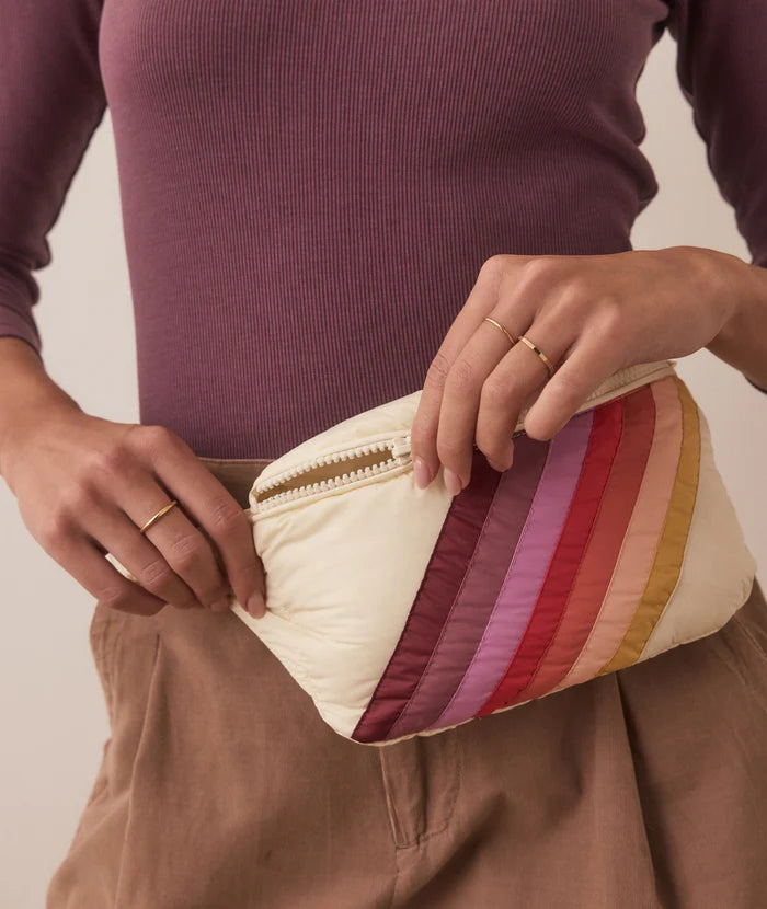 Archive Puffer Fanny Pack - Antique White Stripe