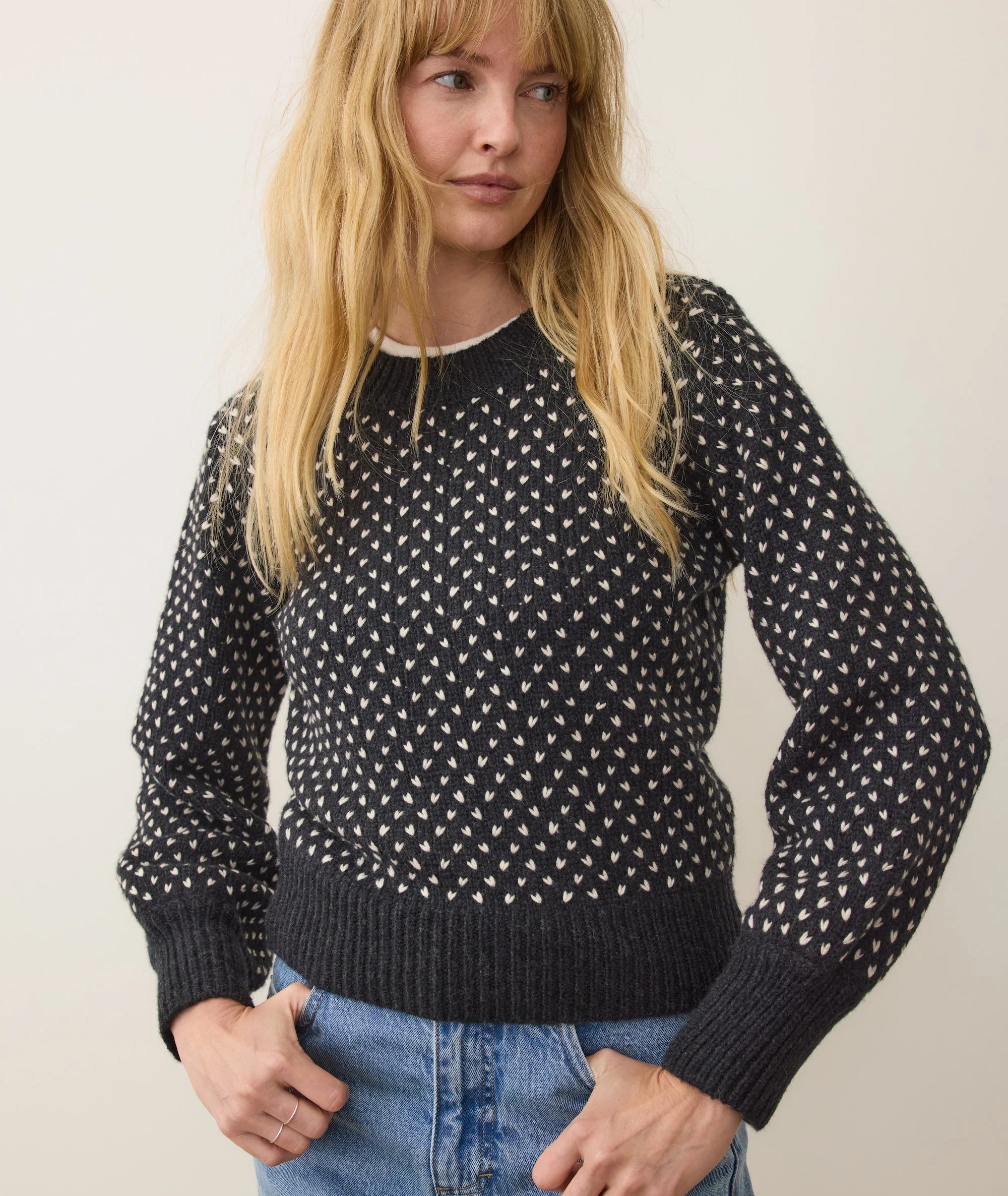 Alma Crewneck Sweater - Black/White