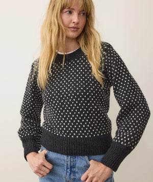 Alma Crewneck Sweater - Black/White