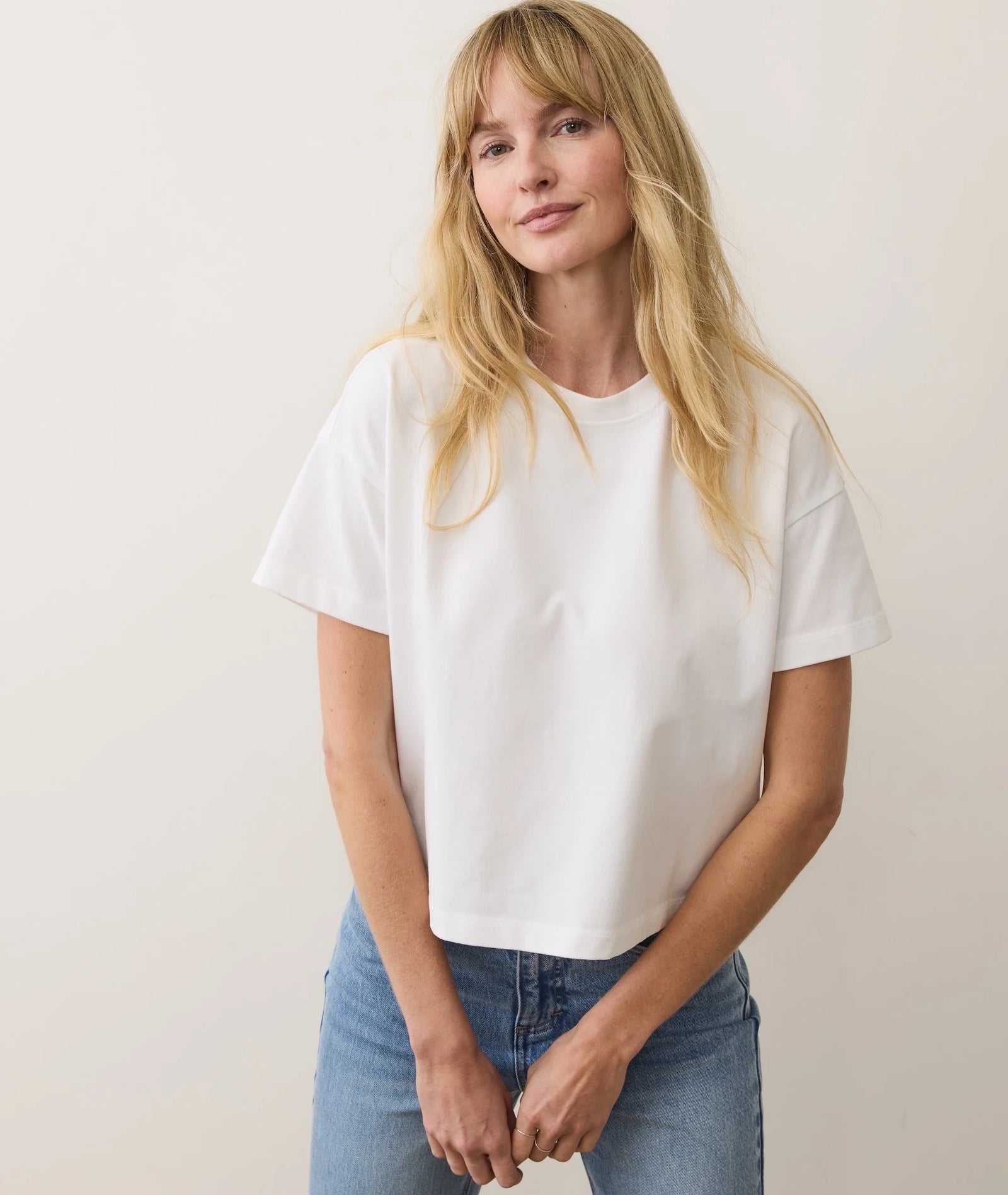 Women's Luxe Sueded Tee - Bright White