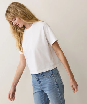 Women's Luxe Sueded Tee - Bright White
