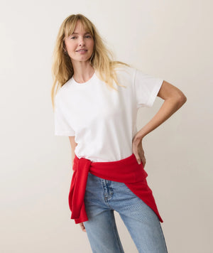 Women's Luxe Sueded Tee - Bright White