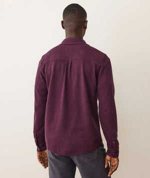 Pacifica Stretch Twill Overshirt - Burgundy Neps