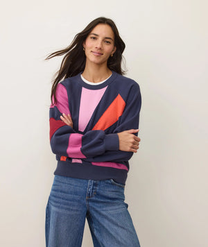 Cloud 9 Fleece Crewneck - Navy Sunburst