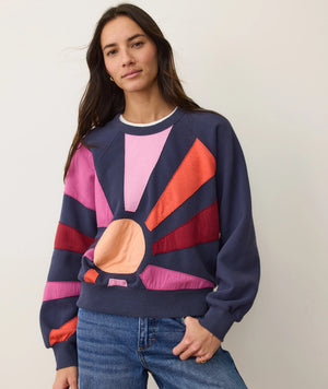Cloud 9 Fleece Crewneck - Navy Sunburst