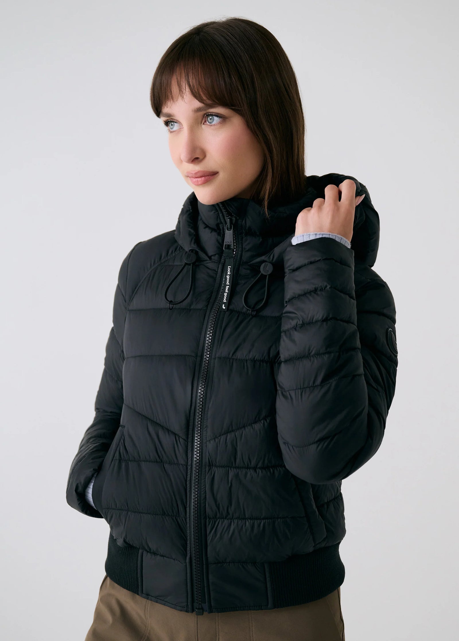 Eli Synth Down Bomber Jacket - Black