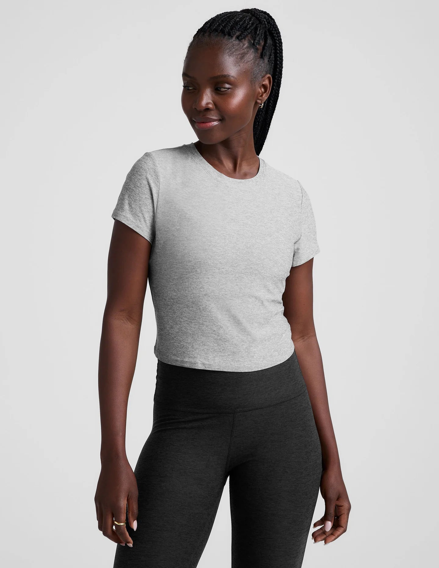 Featherweight Cropped Tee - Silver Mist
