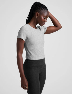 Featherweight Cropped Tee - Silver Mist