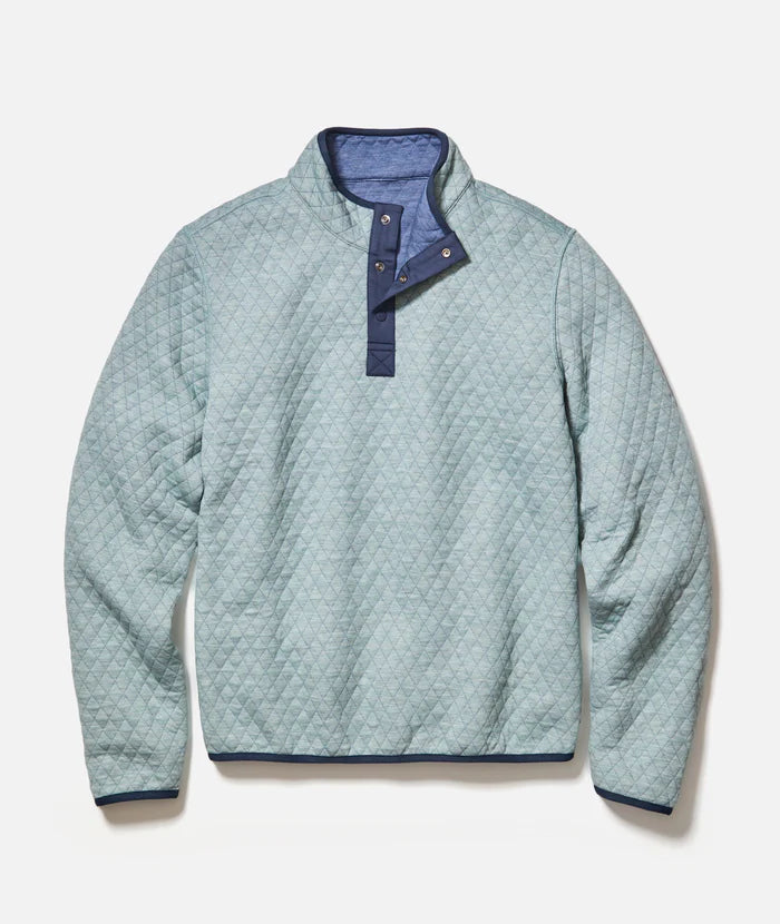 Corbet Quilted Reversible Pullover - Slate/Faded Navy