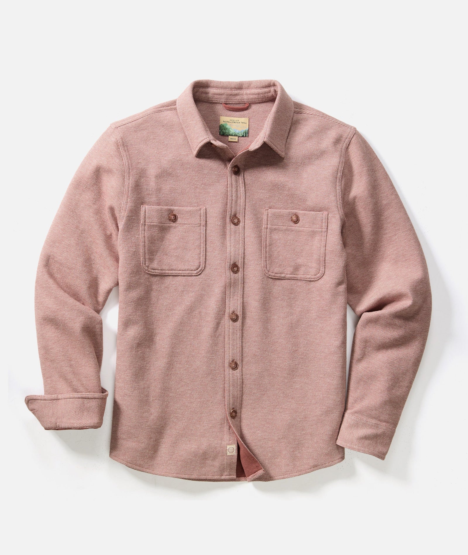 Pacifica Stretch Twill Overshirt - Faded Red