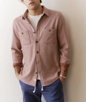 Pacifica Stretch Twill Overshirt - Faded Red