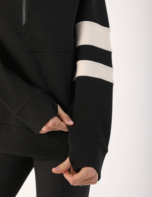 Prodigious Scuba 1/4 Zip: Black/Oatmilk