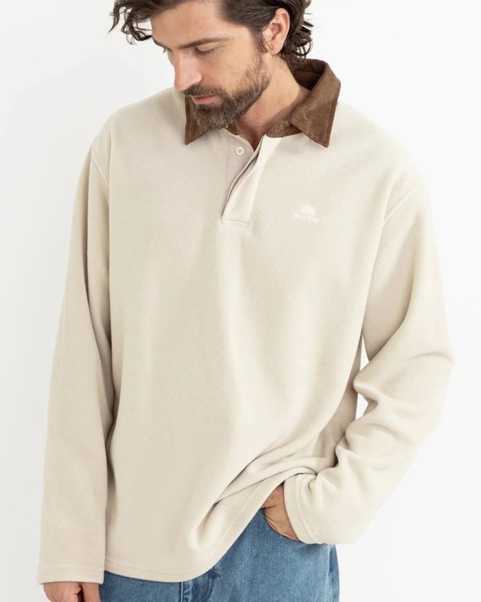 Awake Polar Fleece Polo - Natural