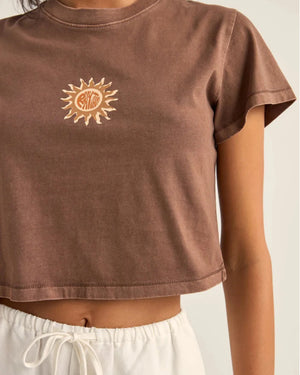 Sun Crew Cropped Tee - Chocolate