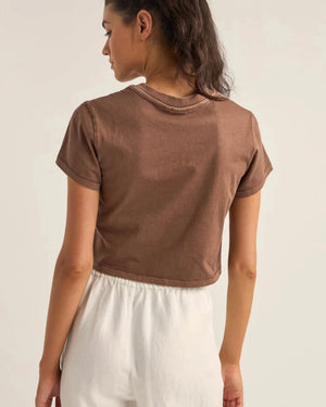 Sun Crew Cropped Tee - Chocolate