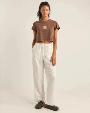 Sun Crew Cropped Tee - Chocolate