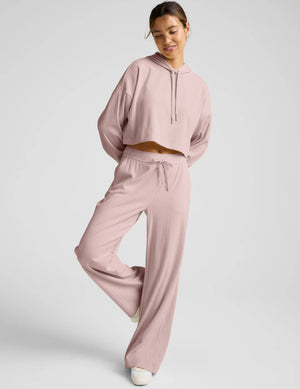 Breathe Easy Ribbed Wide Leg Pant - Pale Pink