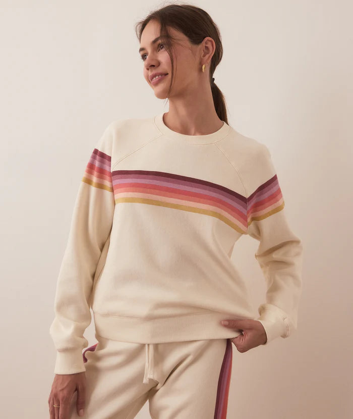 Anytime Sweatshirt - Antique White Stripe