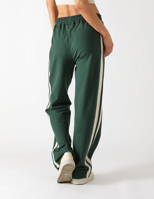 Retro Straight Leg Sweat Pant: Forest/Oatmilk