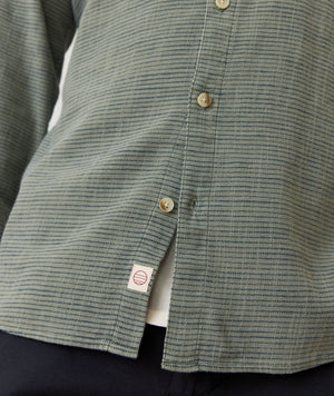Stretch Selvage Long Sleeve Shirt - Agave Navy Stripe