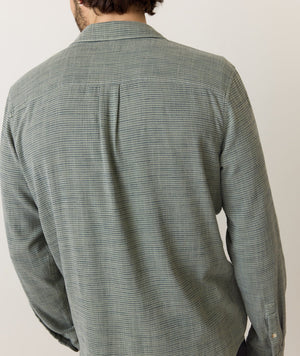 Stretch Selvage Long Sleeve Shirt - Agave Navy Stripe