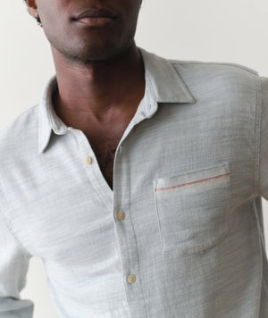 Stretch Selvage Long Sleeve Shirt - Aqua