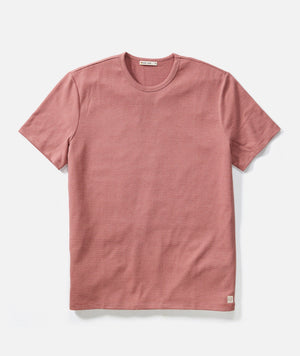 Signature Jacquard Crew Tee - Withered Rose