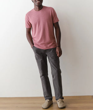Signature Jacquard Crew Tee - Withered Rose