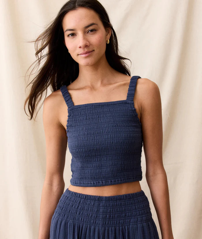 Lila Double Cloth Tank - Indigo