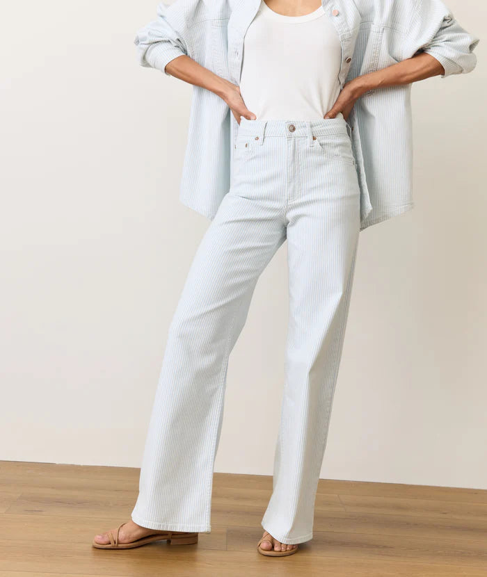 Charlie Wide Leg Pant - Railroad Stripe