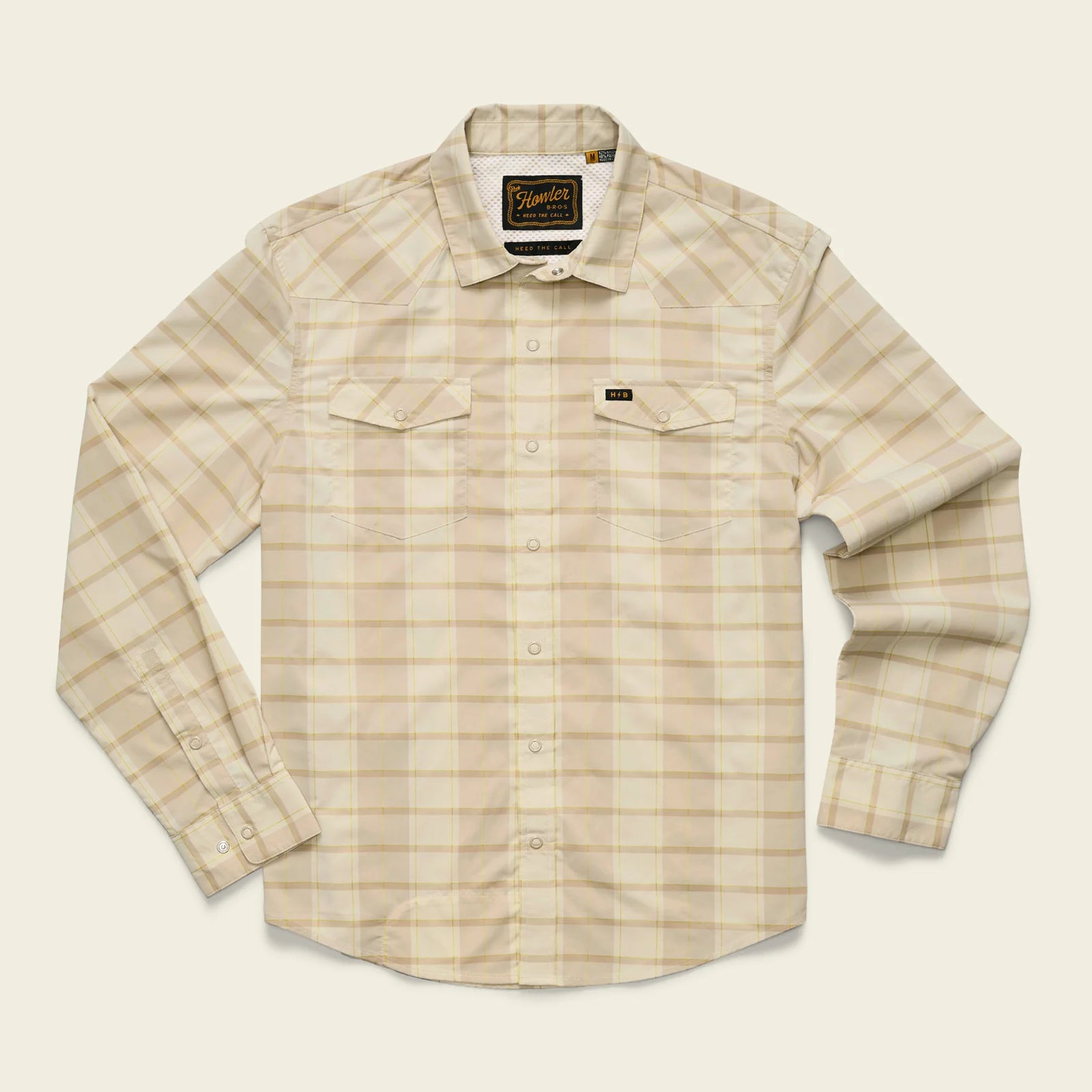 H Bar B Tech Longsleeve - Braden Plaid/Faded Khaki