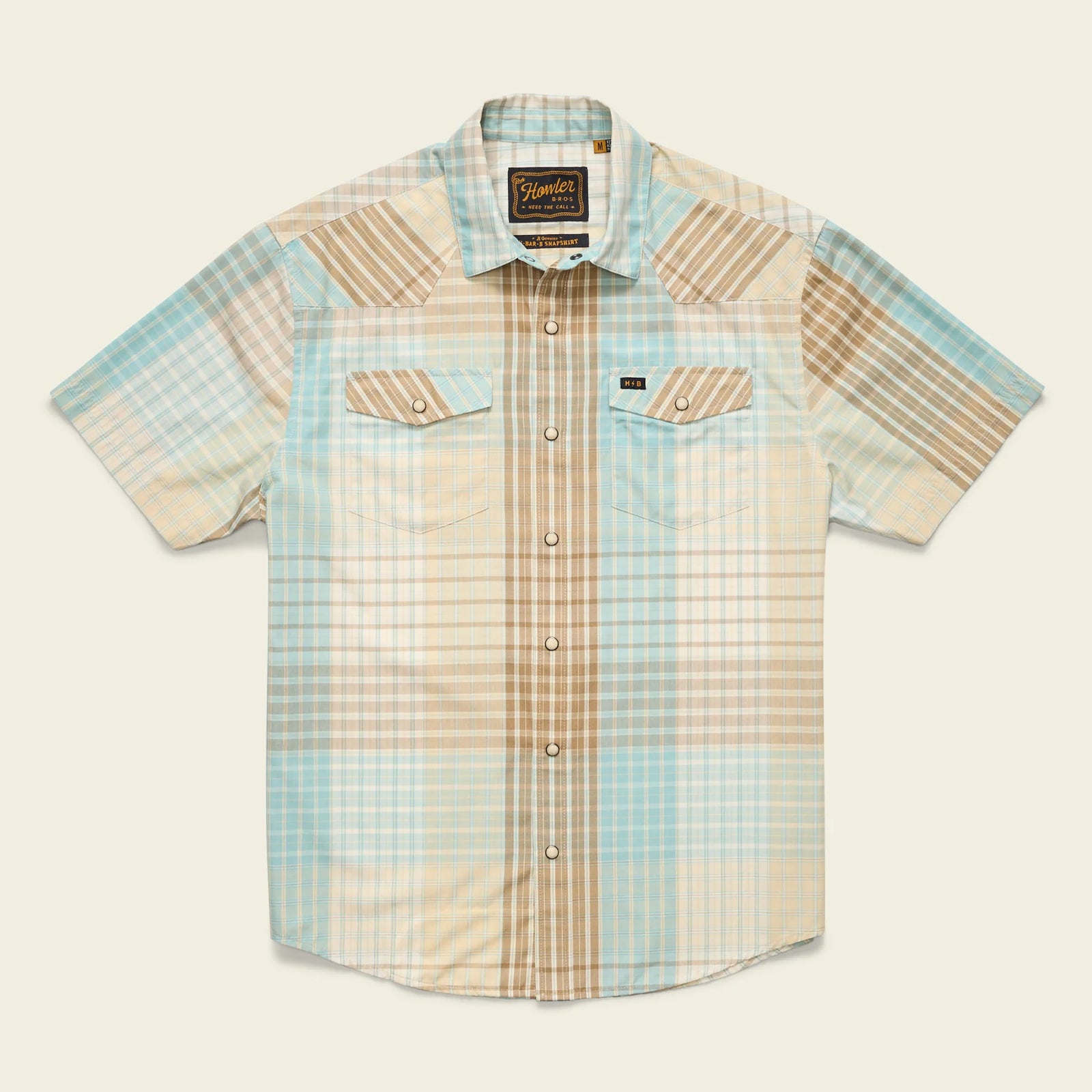 H Bar B Snapshirt - Cottage Plaid : Seafoam