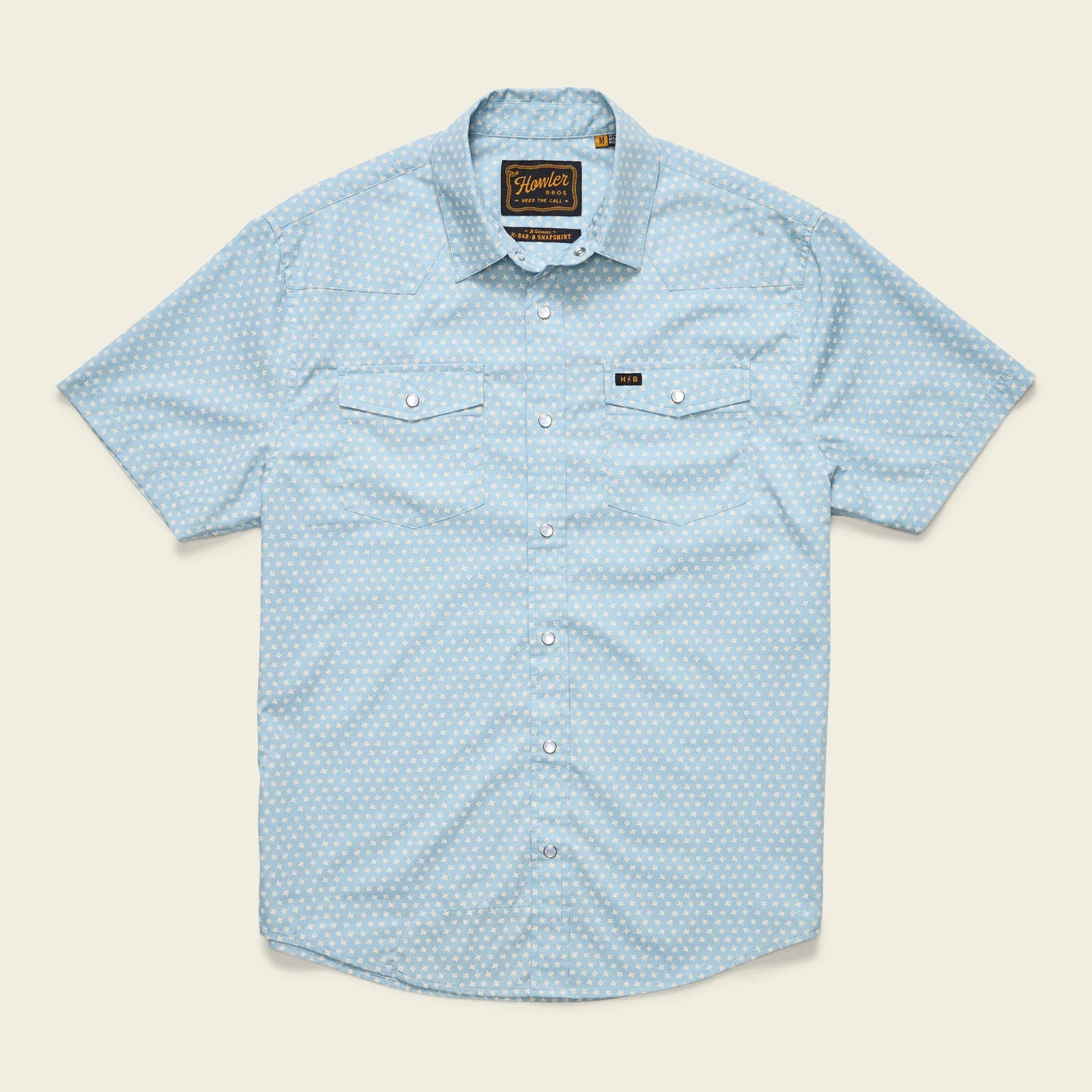 H Bar B Snapshirt - Lockhart Floral/Pool Blue